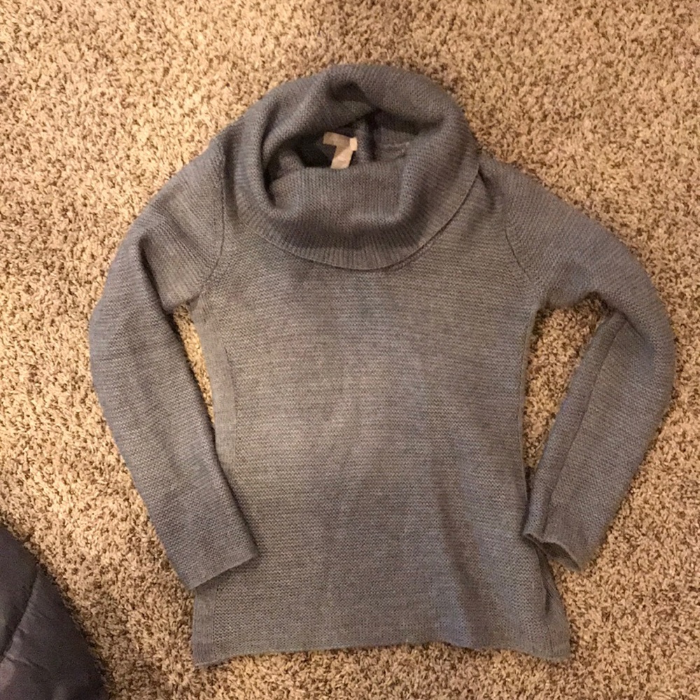 Cowl neck knit sweater